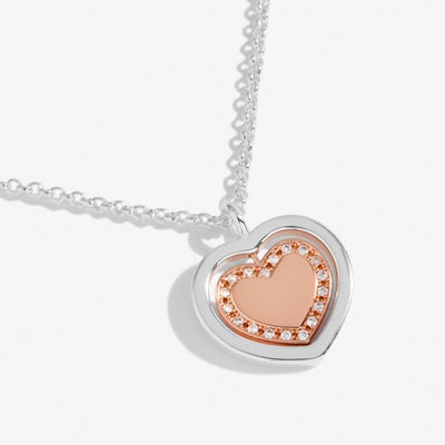 Joma Jewellery Sentiment Spinners - Love - Silver & Rose Gold Necklace