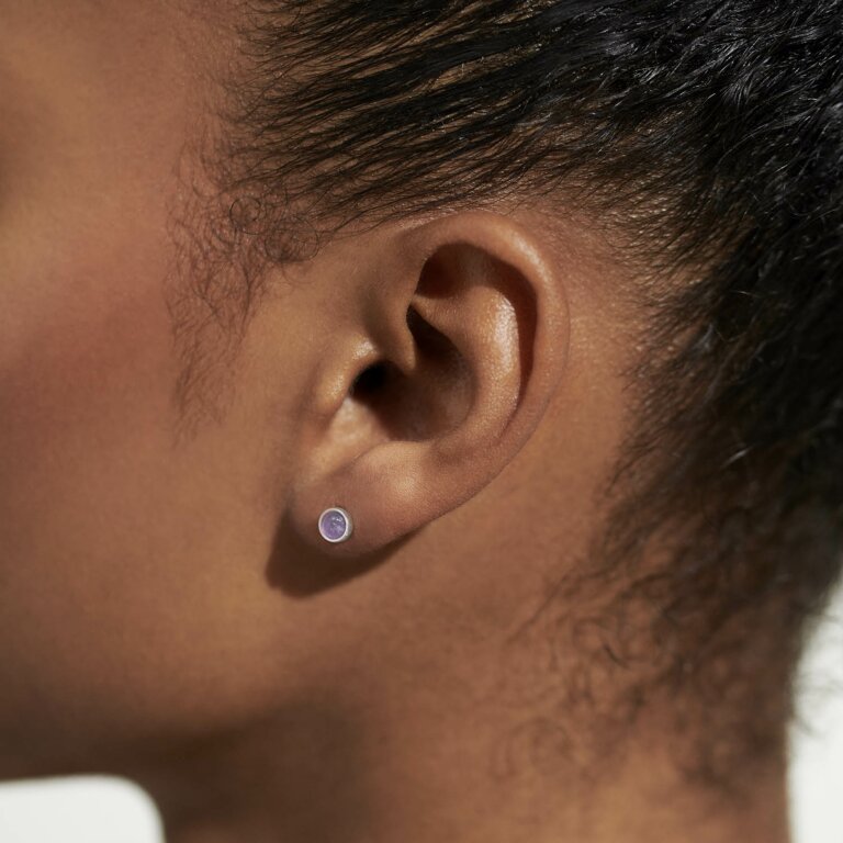 Joma Jewellery Birthstone Boxed Stud Earrings - February - Amethyst
