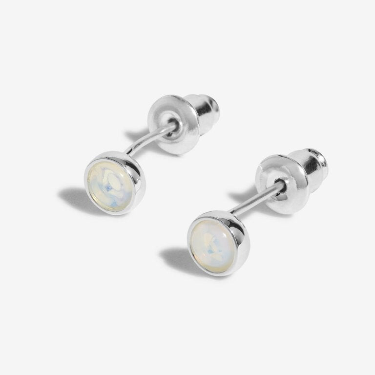 Joma Jewellery Birthstone Boxed Stud Earrings - June - Moonstone