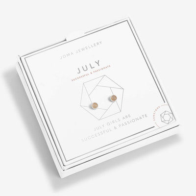 Joma Jewellery Birthstone Boxed Stud Earrings - July - Sunstone