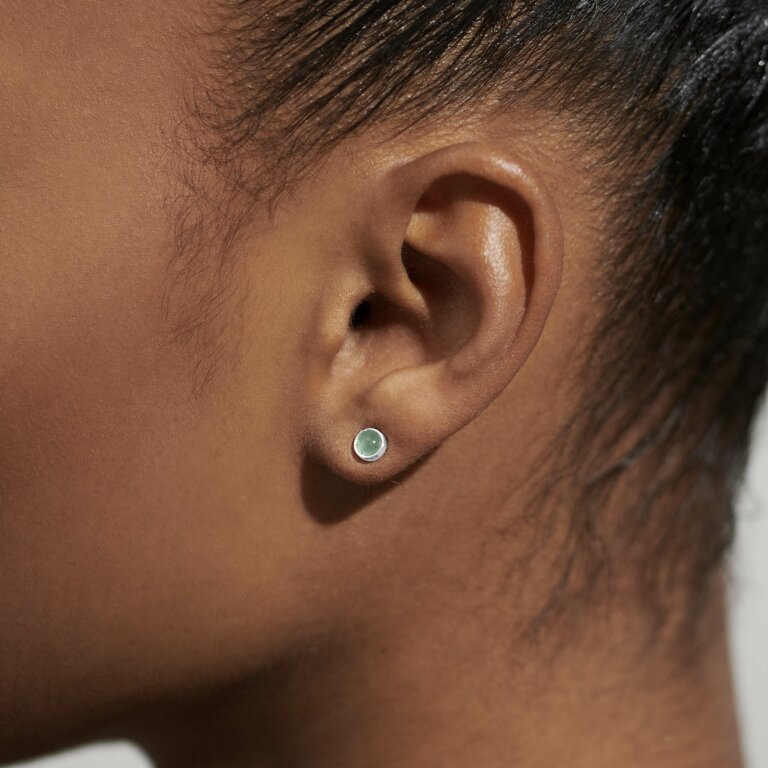 Joma Jewellery Birthstone Boxed Stud Earrings - August - Aventurine