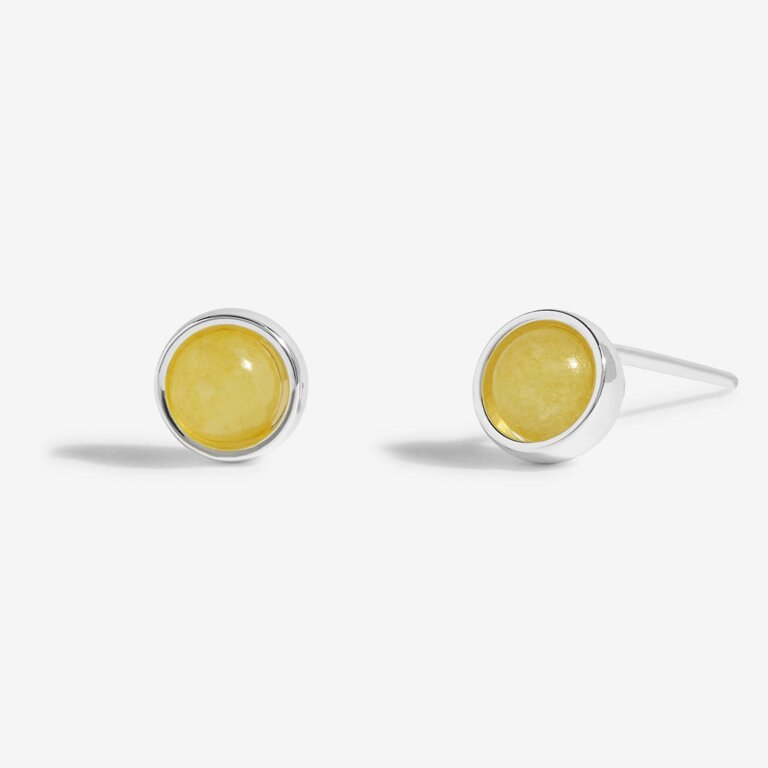 Joma Jewellery Birthstone Boxed Stud Earrings - November - Yellow Quartz