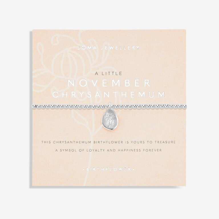 Joma Jewellery - 'A Little November Chrysanthemum' Birthflower Bracelet
