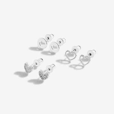 Joma Jewellery Celebration Boxed Stud Earrings -  Set of 3 - Love You Mum