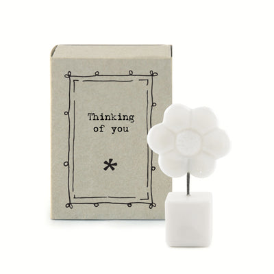 East of India Matchbox - Ceramic Ornament - Thinking of You Flower