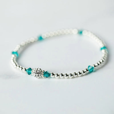 Jolu Jewellery Blue Zircon Turquoise (December Birthstone) Bracelet