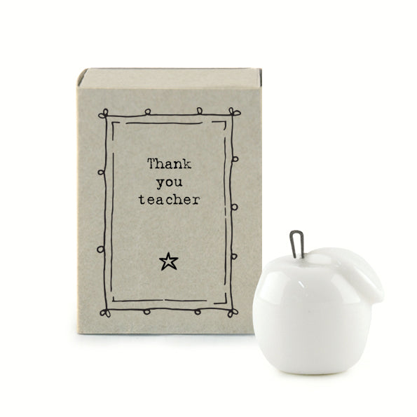 East of India Matchbox - Ceramic Ornament - Thank You Teacher