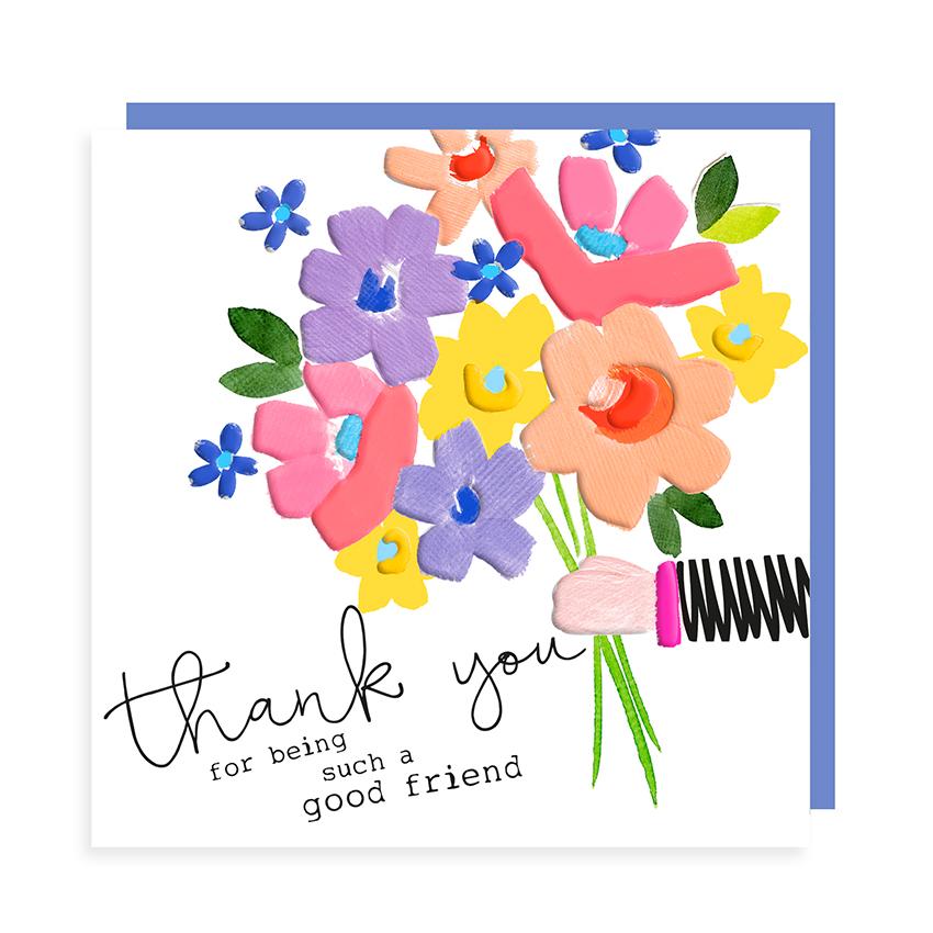 Rosanna Rossi Thank you for Being Such a Good Friend Bouquet Flowers Card