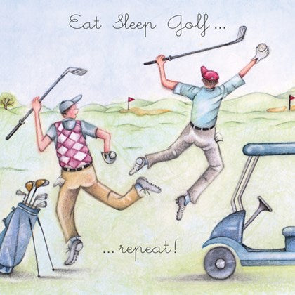 Berni Parker Blank Card - Eat, Sleep, Golf