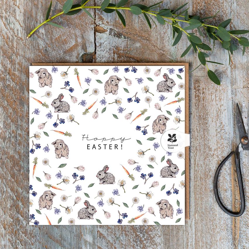 Toasted Crumpet Happy Easter Bunny Floral Card