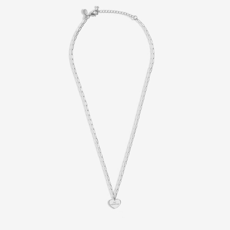 Joma Jewellery -My Moments - Happy Valentines Heart Chain Necklace - Silver
