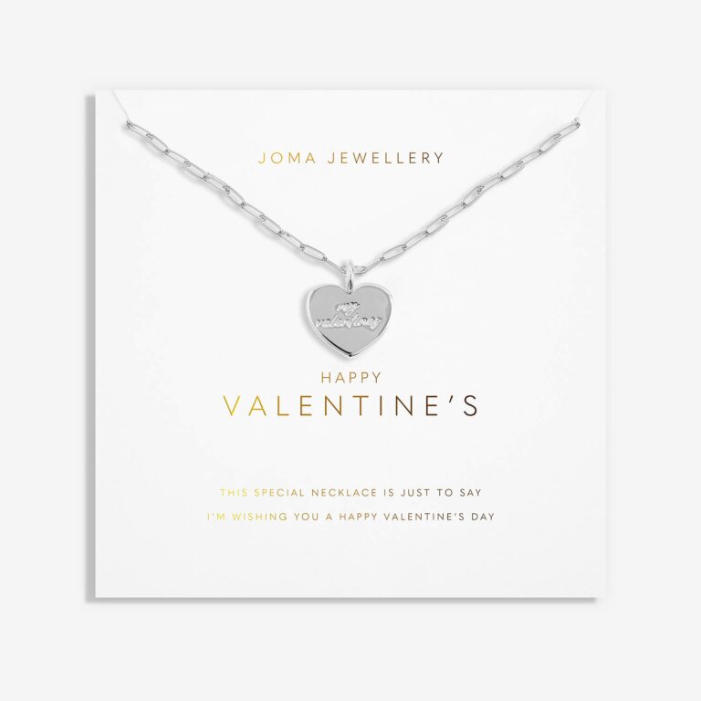 Joma Jewellery -My Moments - Happy Valentines Heart Chain Necklace - Silver