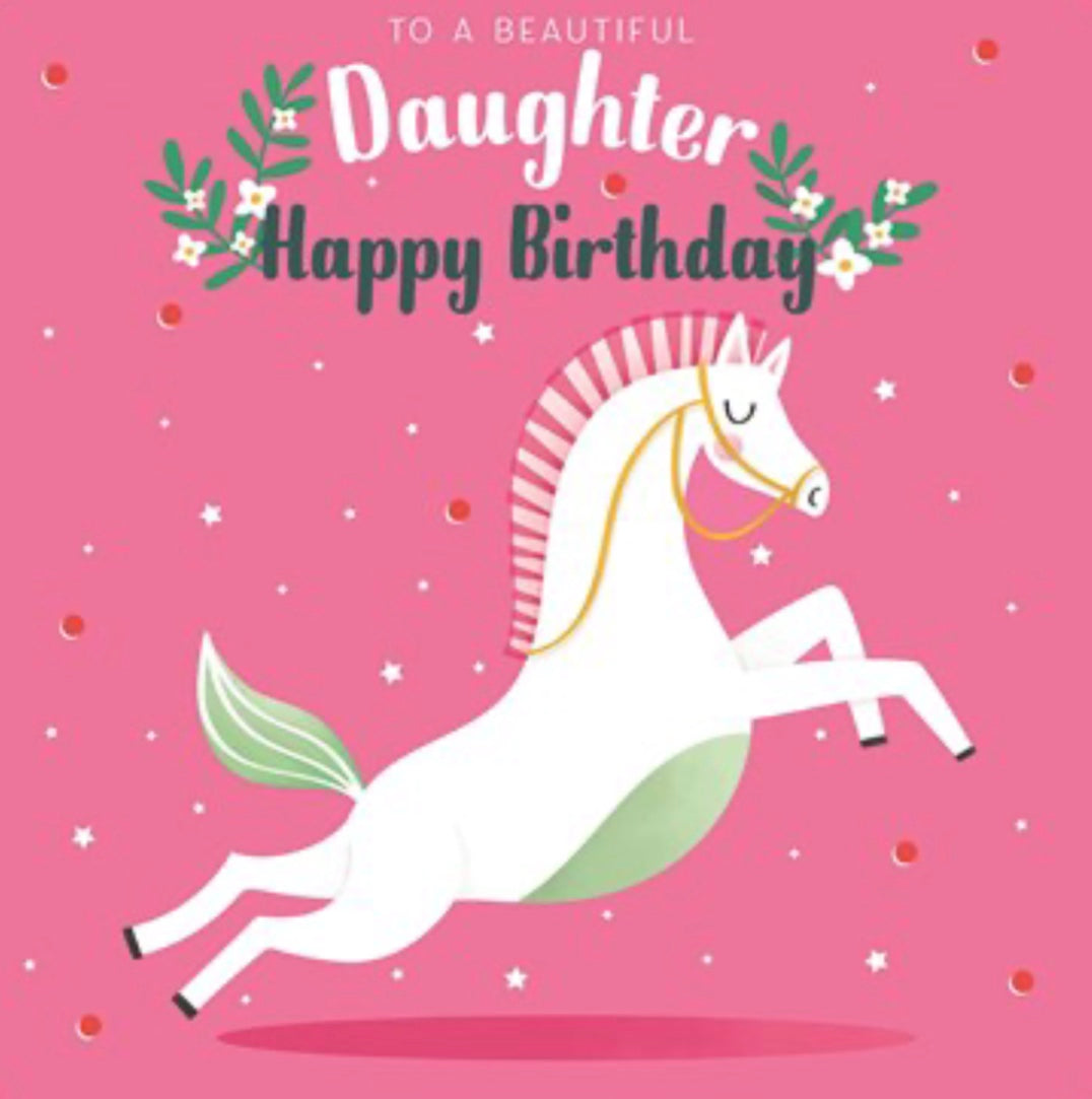 The Art File Beautiful Daughter Unicorn Birthday Card