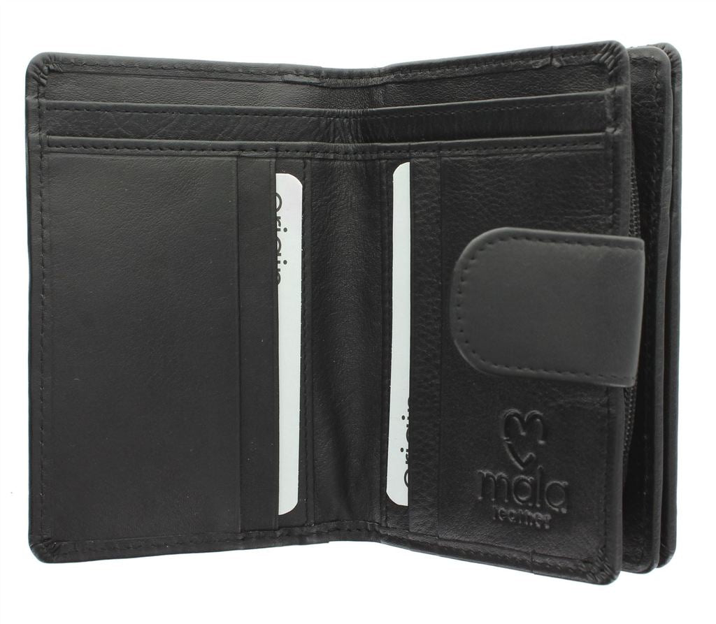 Mala Leather Origin Small Tab Purse with RFID Protection (3118 5)- Black