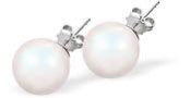 Byzantium Austrian 8mm Pearl Stud Earrings -Pearlescent White