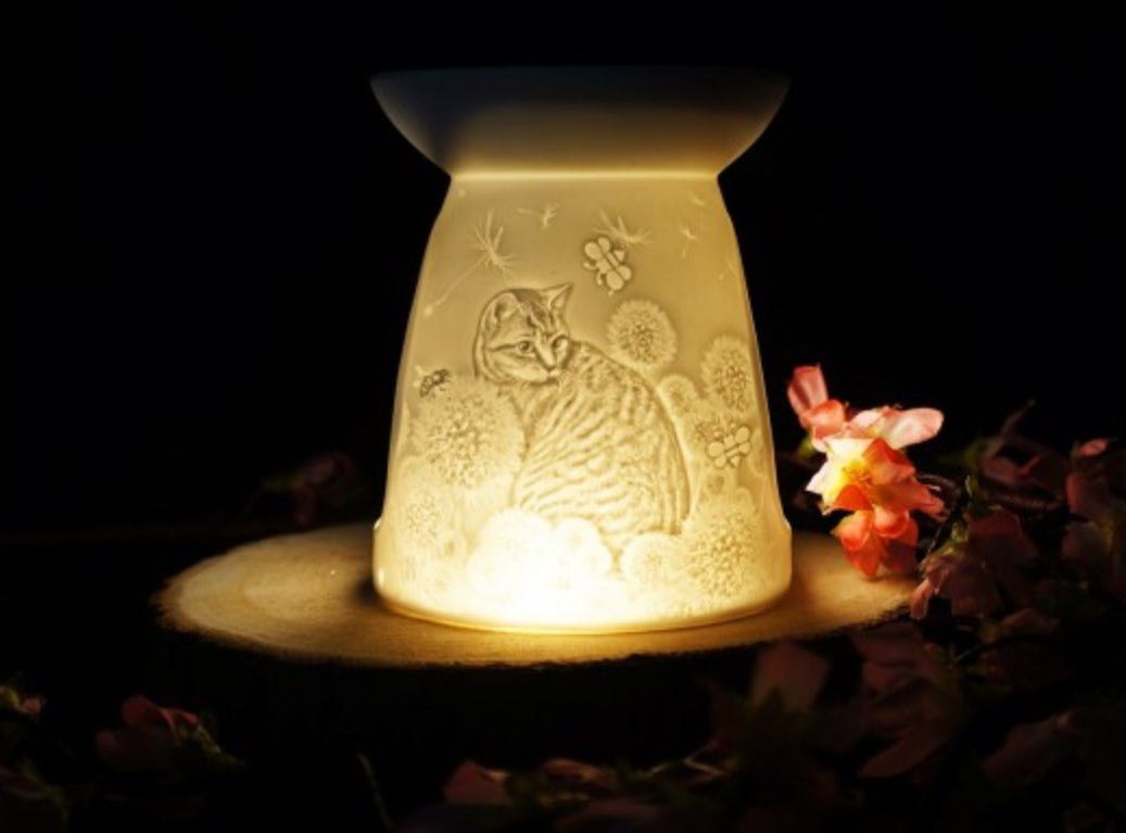 Cello Tealight Wax Melt Burner - Cat