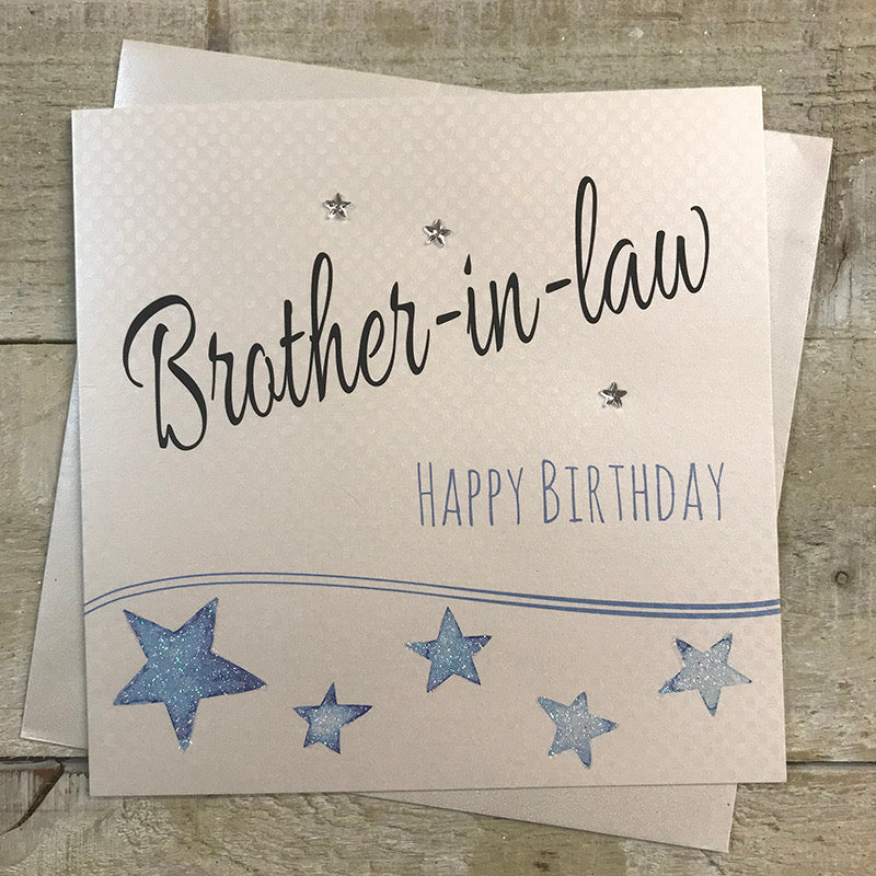 Brother-in-Law Happy Birthday Blue Stars Card