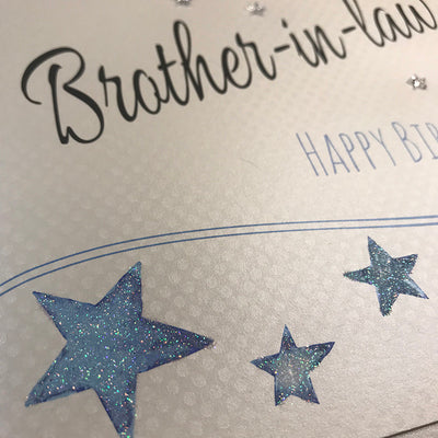 Brother-in-Law Happy Birthday Blue Stars Card