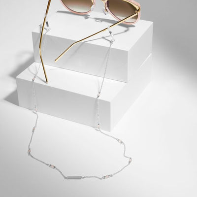 Katie Loxton Rose Quartz Sunglasses Chain - Silver
