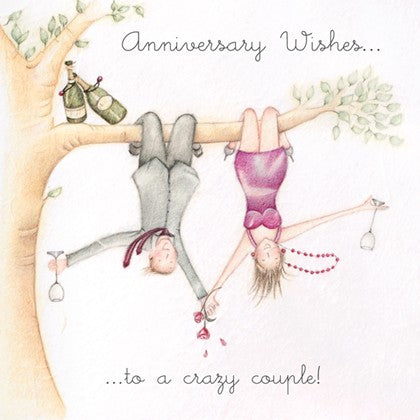 Berni Parker Blank Card - Anniversary Wishes to a Crazy Couple