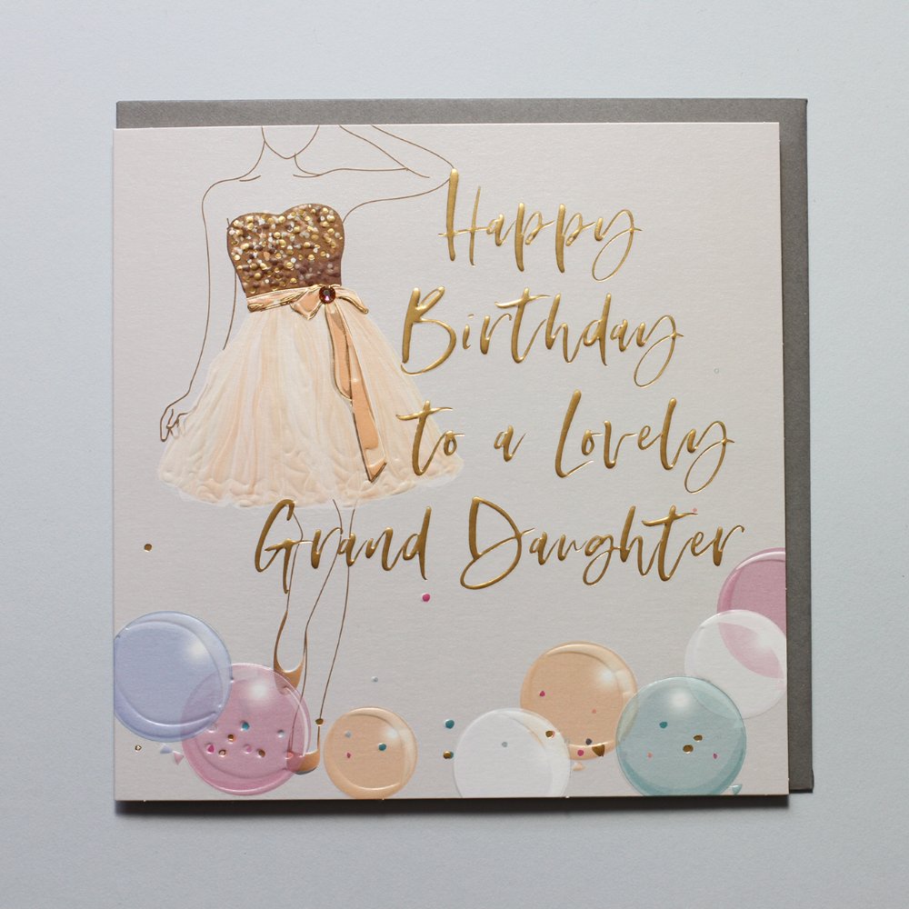 Belly Button Granddaughter Sparkly Dress Birthday Card