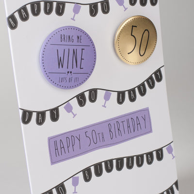 Papersole Happy 50th Birthday Badge Card
