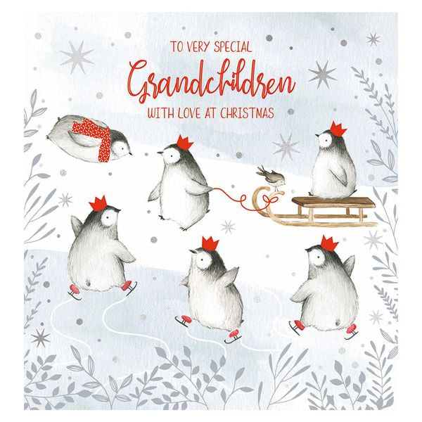 The Art File - Special Grandchildren Penguins Christmas Card