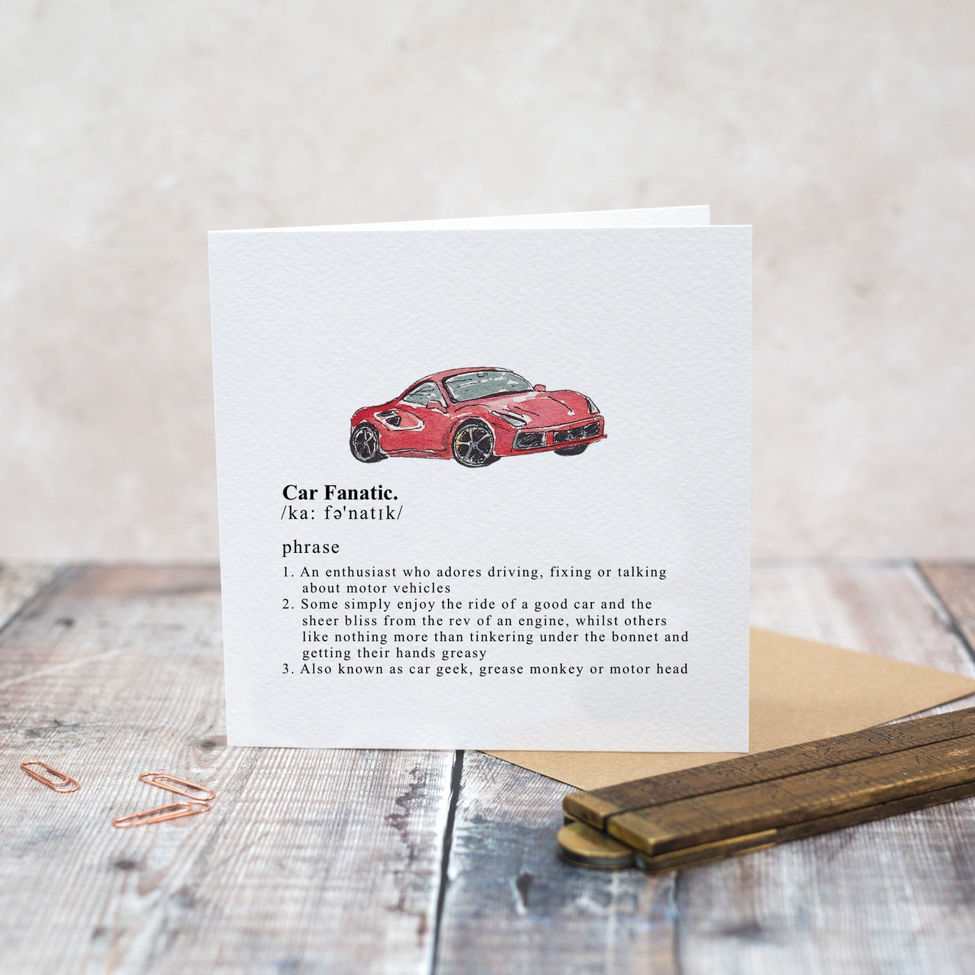 Toasted Crumpet Car Fanatic Blank Card