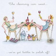 Berni Parker Blank Card - The Cleaning Can Wait