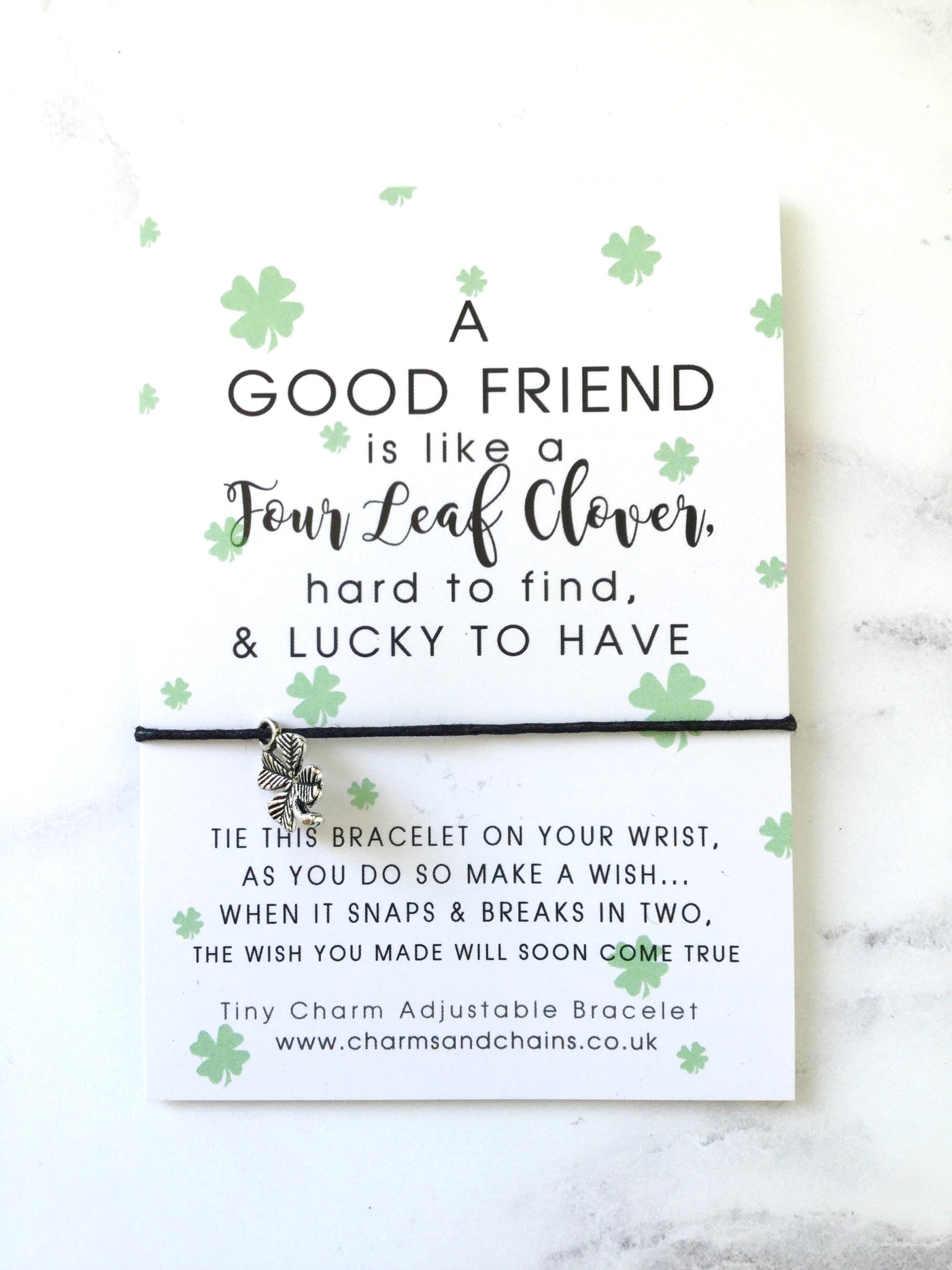 Friends are like a four leaf clover Wish Bracelet