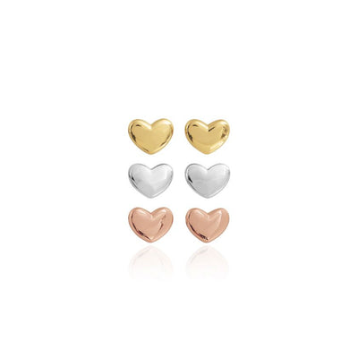 Joma Jewellery Florence Heart Stud Earrings - Set of 3