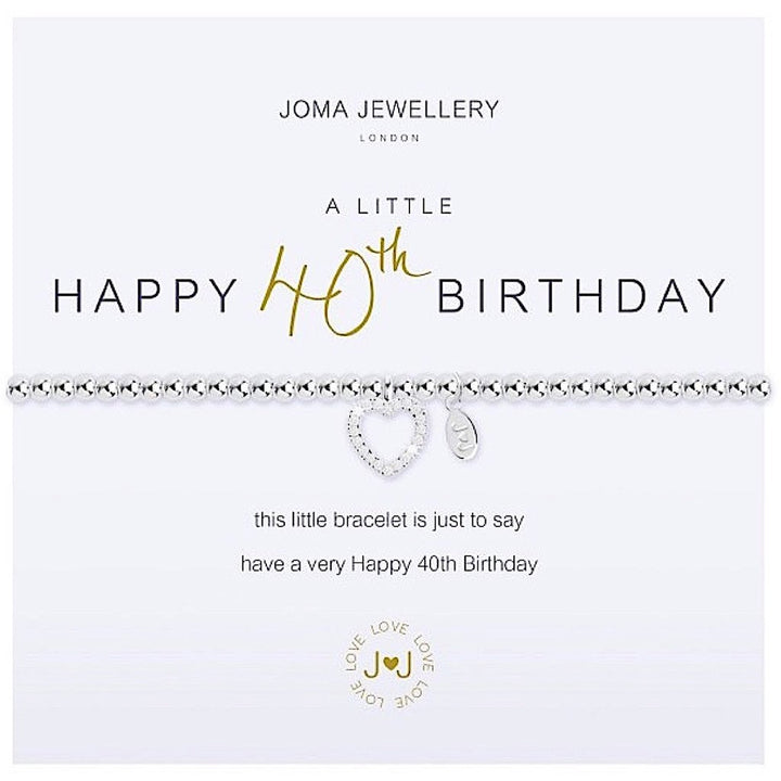 Joma Jewellery A Little Happy 40th Birthday Bracelet Jolu Accessories Boutique