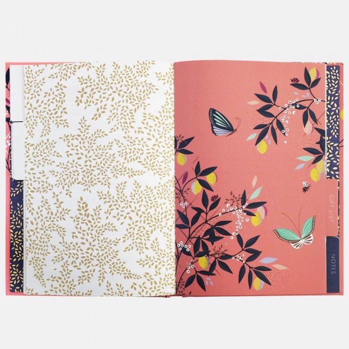 Sara Miller Coral Citrus Butterfly Address Book &amp; Contacts Book