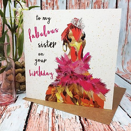 Flying Teaspoons Fabulous Sister Birthday Card