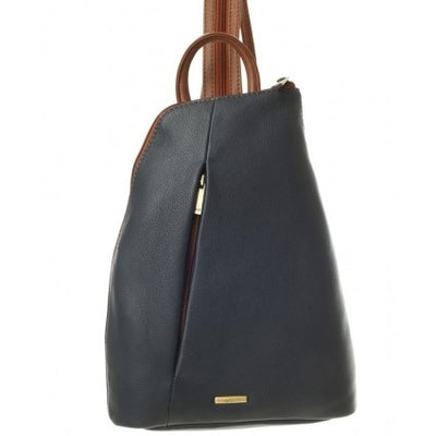 Nova Leathers Backpack Handbag - Navy/Chestnut(814)