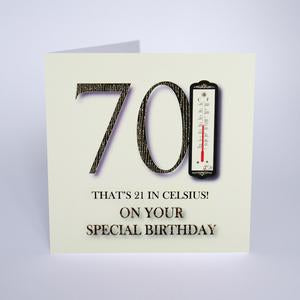 Five Dollar Shake 70 thats 21 in Celsius! Birthday Card