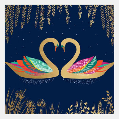 Sara Miller Heart Swans Blank Card
