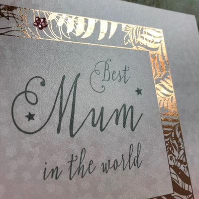 White Cotton Cards Best Mum in the World Card