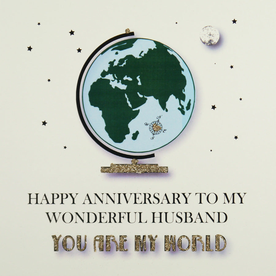 Five Dollar Shake Husband You are my World Anniversary Card