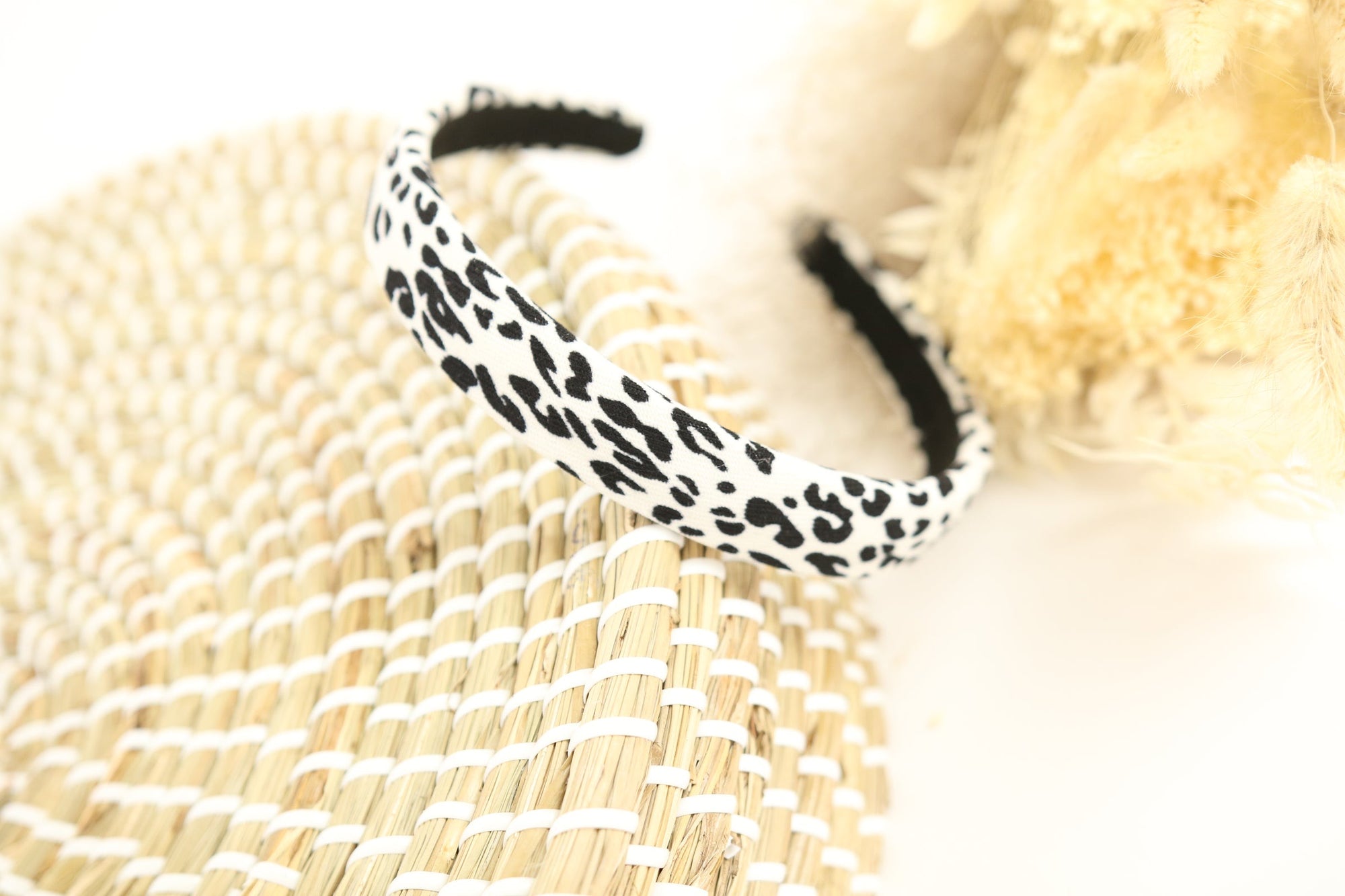 Classic White Leopard - Thin Band Headband