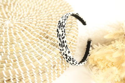 Classic White Leopard - Thin Band Headband