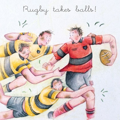 Berni Parker Blank Card - Rugby Takes Balls