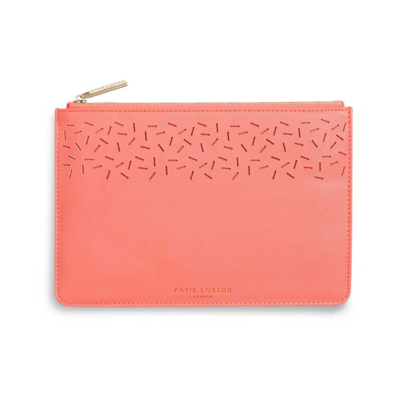 Katie Loxton -  Laser Cut Perfect Pouch - Coral
