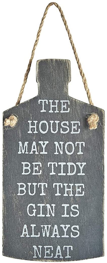 Transomnia Hanging Decoration - Gin always Neat Sign