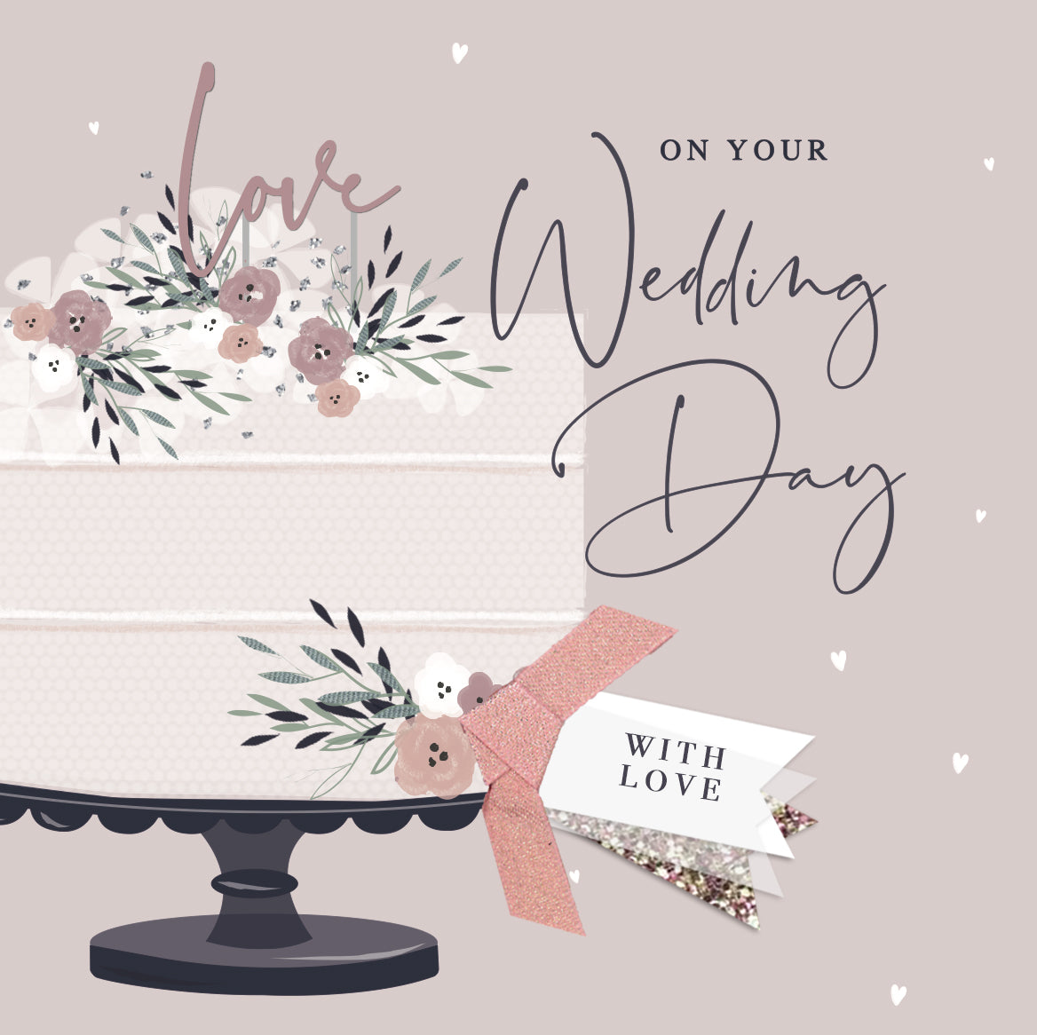 The Handcrafted Card Company Wedding Day With Love Cake Card