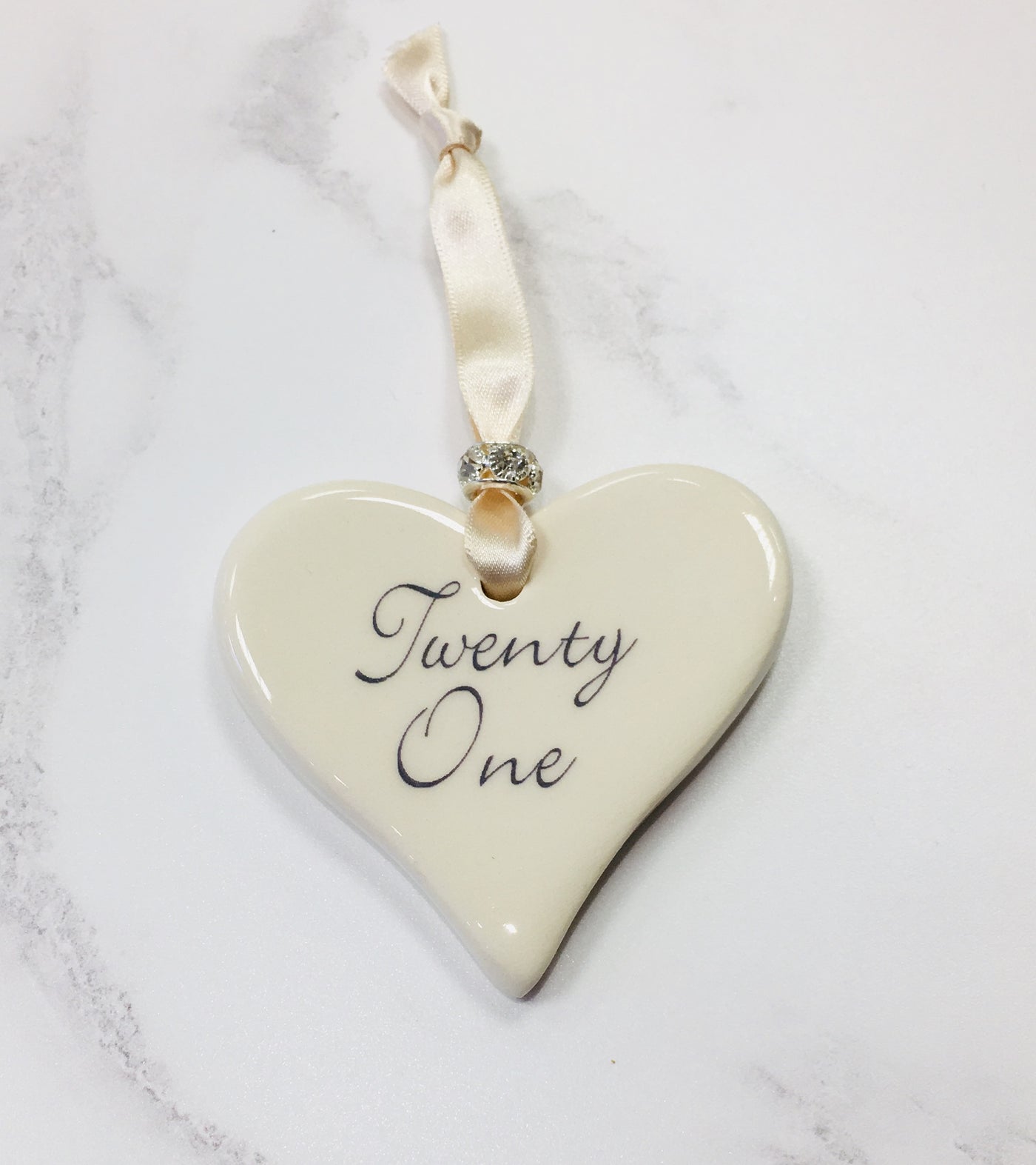 Dimbleby Ceramics Sentiment Hanging Heart - Twenty One