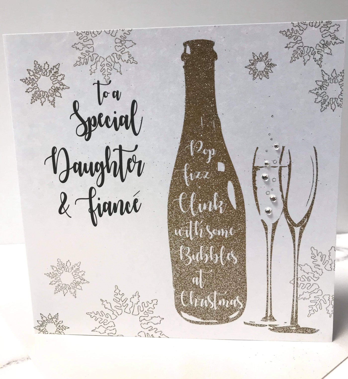 White Cotton Cards Special Daughter & Fiancé Christmas Card