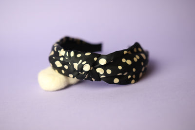 Dalmatian Spot Black Silky Headband