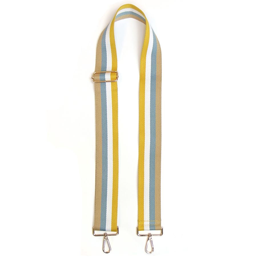 POM Mustard & Blue Stripe Print Bag Strap