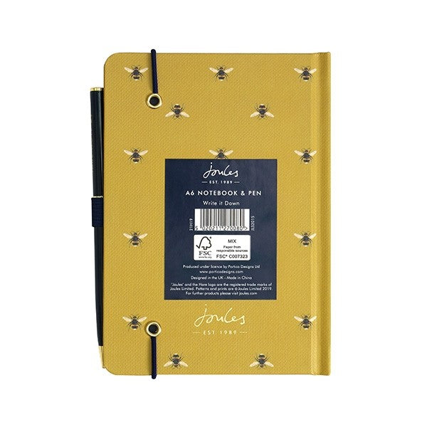 Joules Bee Curious Notebook & Pen